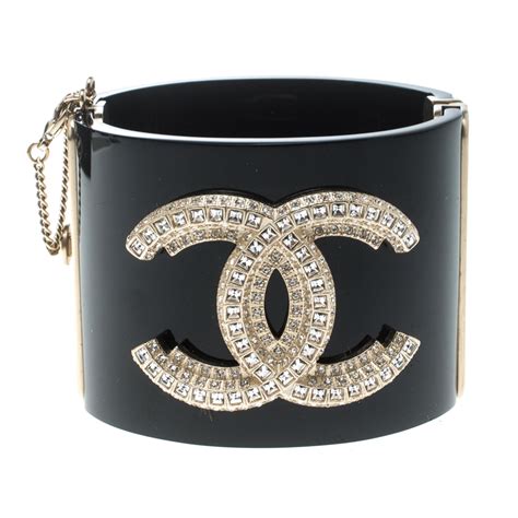 chanel cuff bracelet black|authentic chanel bracelet.